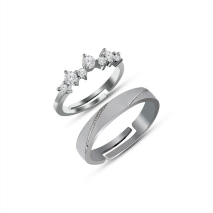Timeless Love: A Stunning Set of Couple Silver Rings